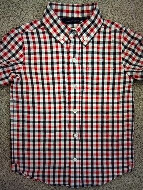 Janie & Jack Gingham Seersucker Shirt, 6
